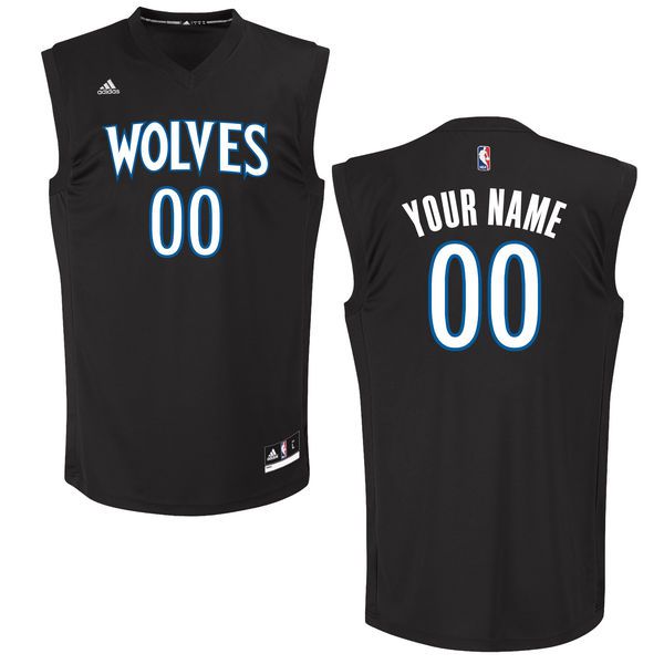 Men Minnesota Timberwolves Adidas Black Custom Chase NBA Jersey->customized nba jersey->Custom Jersey